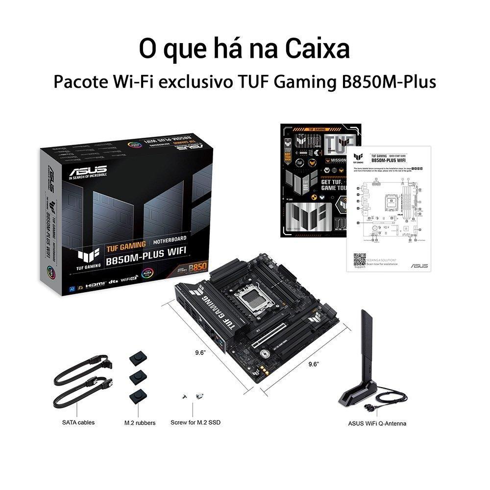 Placa Mãe ASUS TUF B850M-PLUS WIFI, AMD AM5 , m-ATX, DDR5, Wi-fi 6e, Preto - TUF GAMING B850M-PLUS WIFI - 2