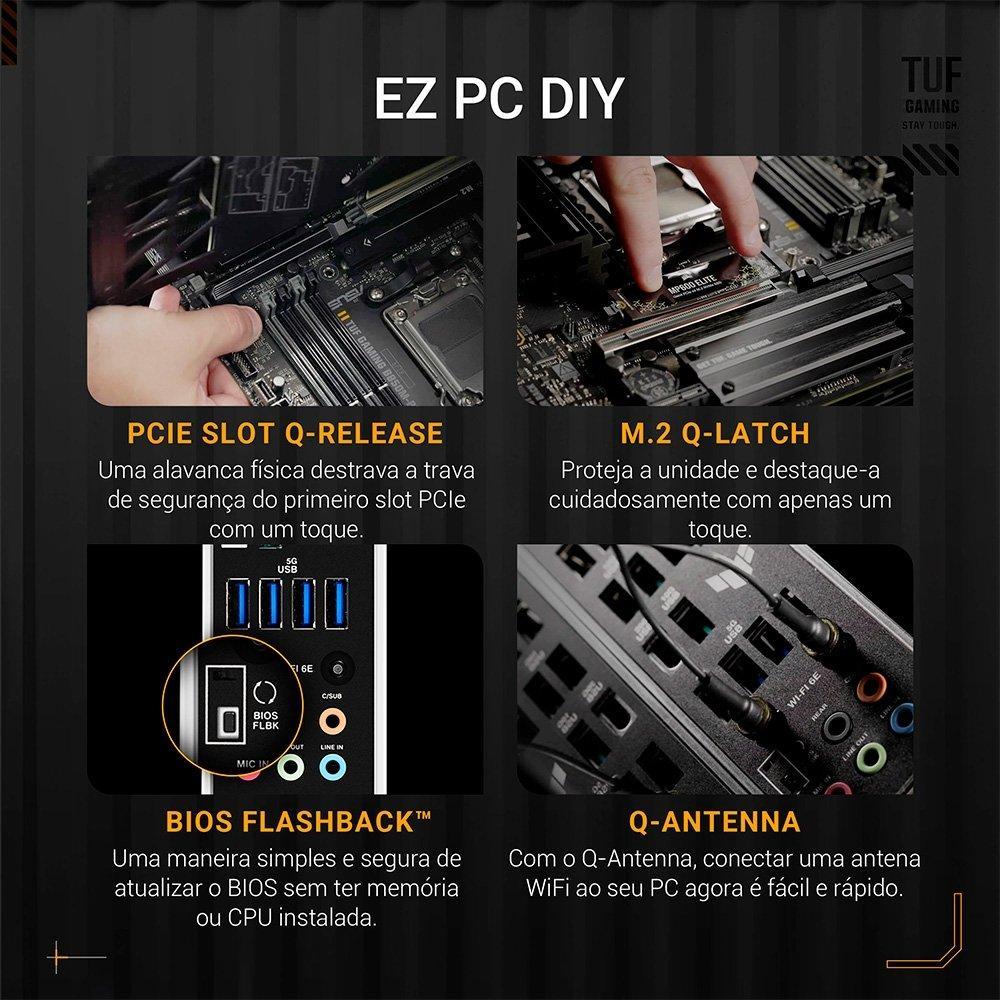 Placa Mãe ASUS TUF B850M-PLUS WIFI, AMD AM5 , m-ATX, DDR5, Wi-fi 6e, Preto - TUF GAMING B850M-PLUS WIFI - 4