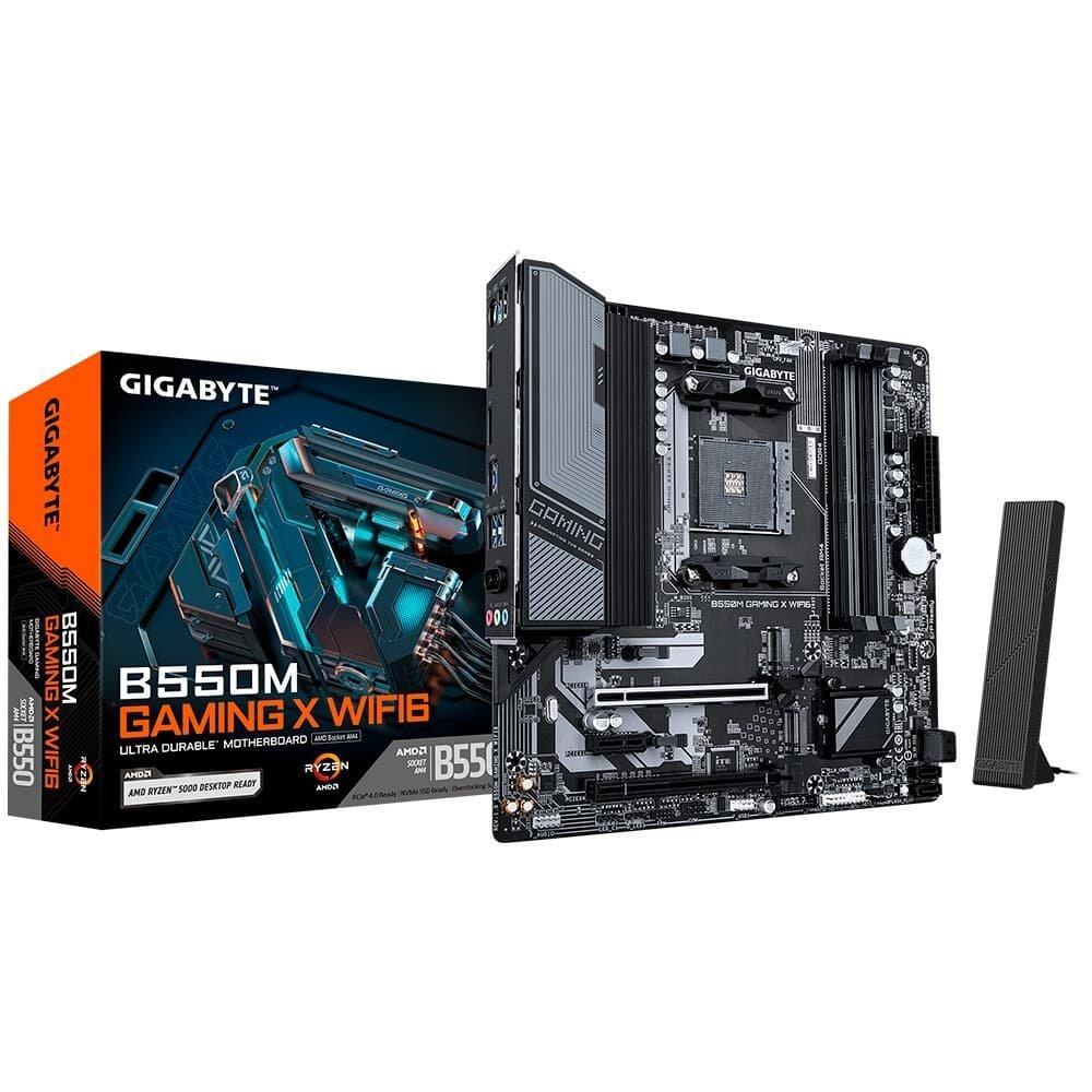 Placa Mãe Gigabyte B550M GAMING X WIFI6, AMD AM4, Micro ATX, DDR4, RGB, Wi-Fi 6, Bluetooth, Preto - B550M GAMING X WIFI6 - 1