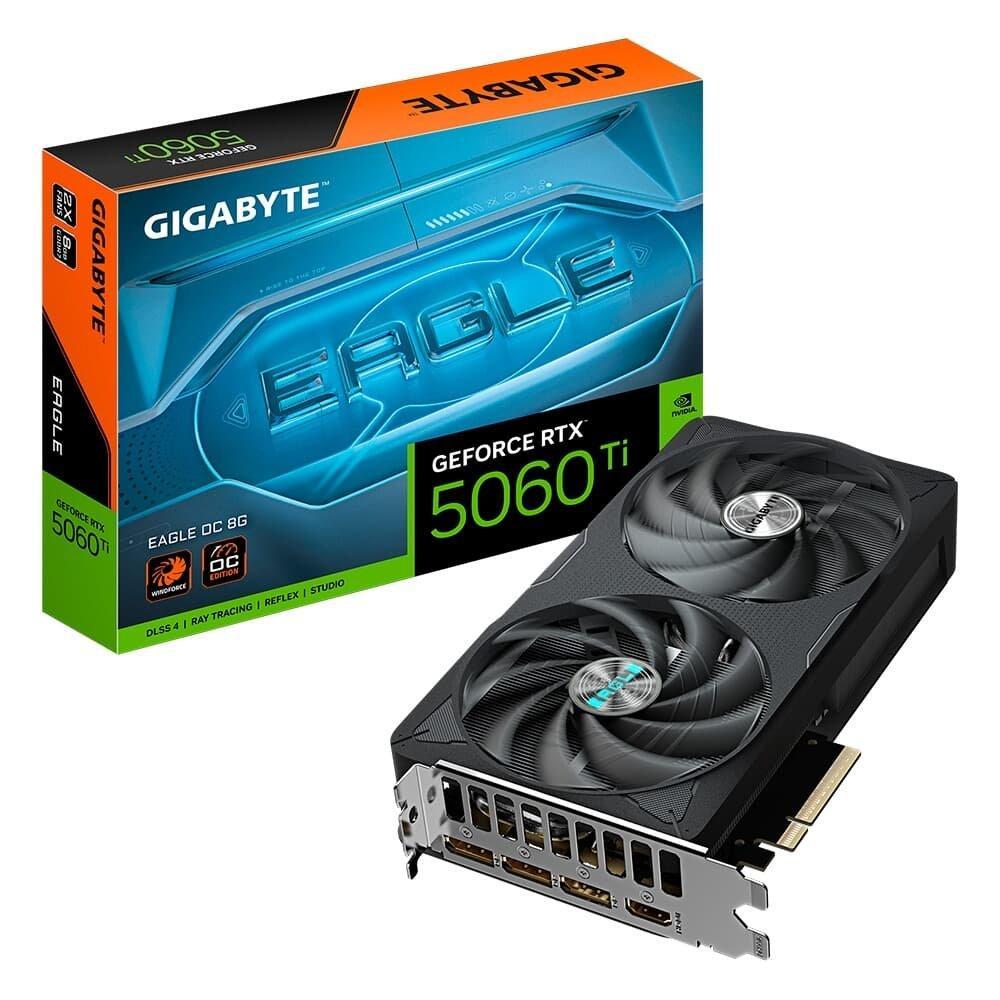 Placa de Vídeo Gigabyte RTX 5060 Ti EAGLE OC 8G NVIDIA GeForce, 8GB GDDR7, 128bits, DLSS, Ray Tracing - GV-N506TEAGLE OC-8GD - 1