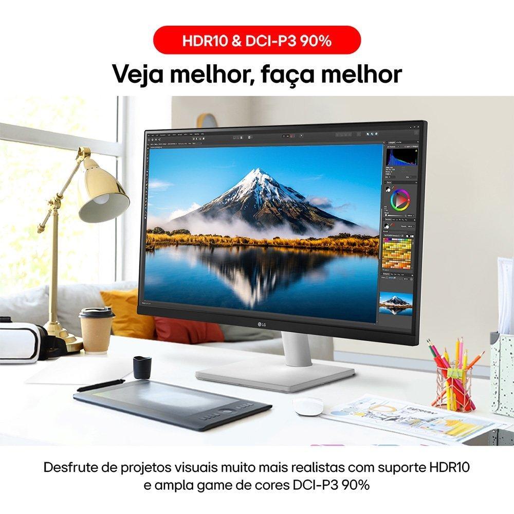 Monitor Profissional LG UltraFine 27", 4K, 60Hz, 5ms, IPS, Dynamic Action Sync, HDR10 - 27US500-W. - 5
