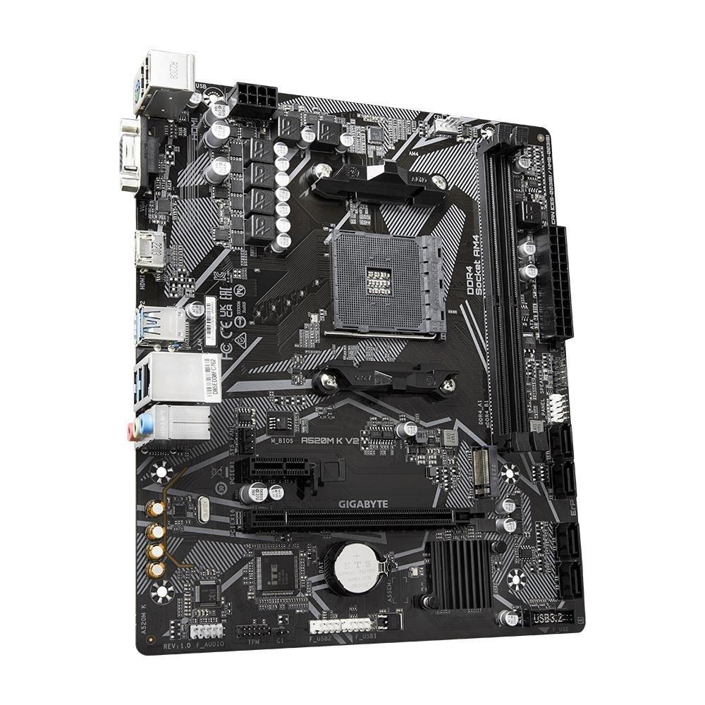 Placa-Mãe Gigabyte A520M K V2 Rev. 1.0, AMD, Micro ATX, DDR4, Preto - A520M K V2 - 4
