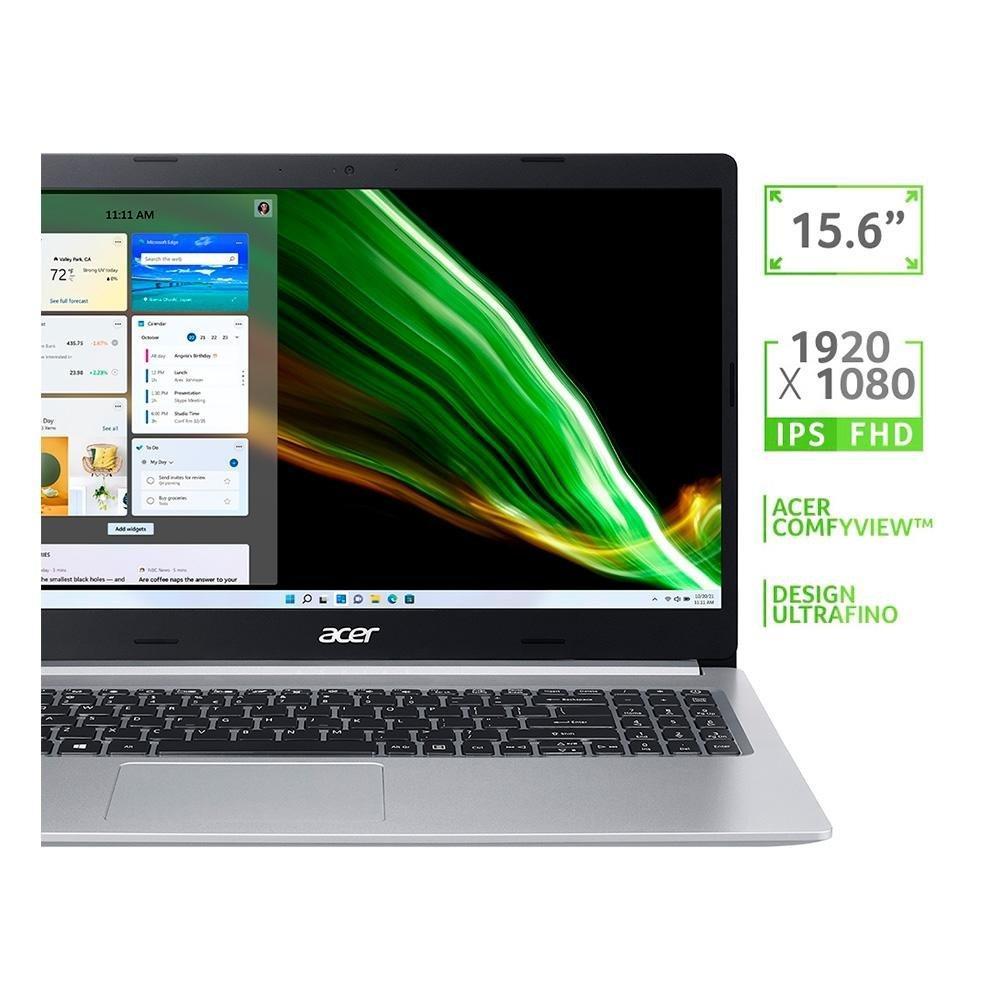 Notebook Acer Aspire 5 AMD Ryzen7-5700U, 16GB RAM, SSD 512GB, 15.6" FHD IPS, AMD Radeon, Linux, Prata - A515-45-R74N - 2