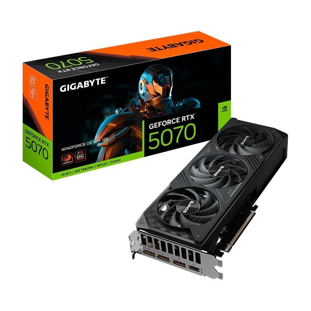 Placa de Vídeo Gigabyte RTX 5070 WINDFORCE OC SFF 12G NVIDIA GeForce, 12GB GDDR7, 192bits, DLSS, Ray Tracing - 9VN5070WO-00-G10 - 1