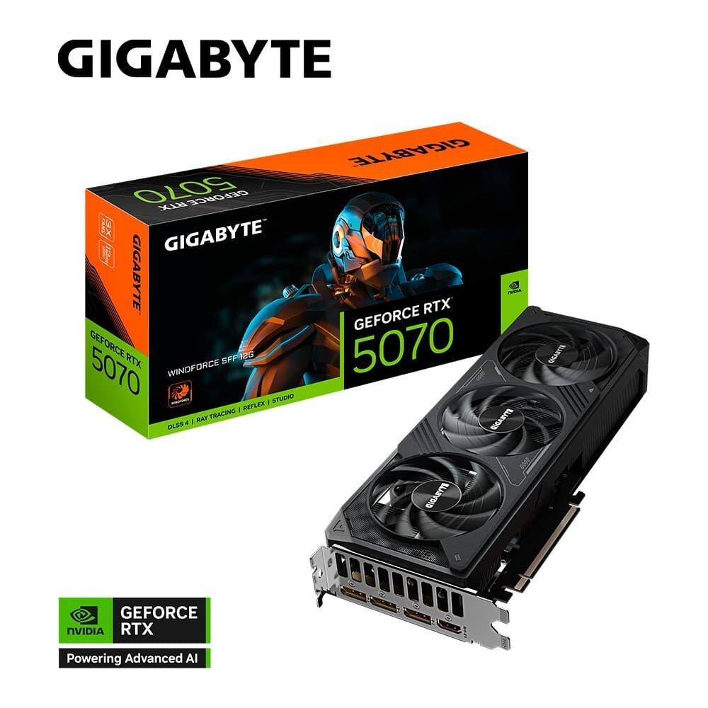 Placa de Vídeo RTX 5070 WINDFORCE SFF 12G Gigabyte NVIDIA GeForce, 12GB, GDDR7, 192bits, DLSS, Ray Tracing - 9VN5070W-00-G10 - 2