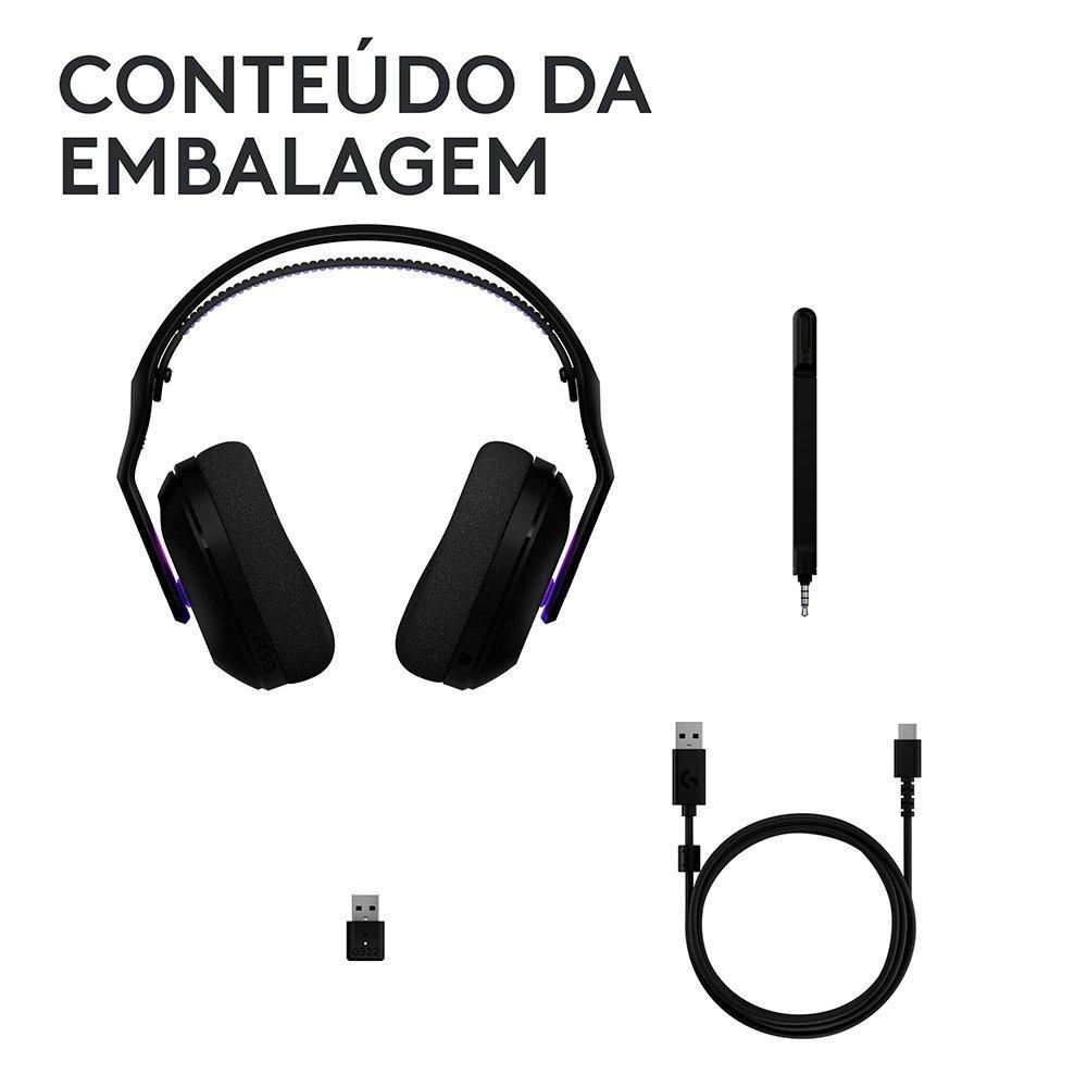 Headset Gamer Sem Fio Logitech G522 LIGHTSPEED LIGHTSYNC, RGB, Conectividade Tripla LIGHTSPEED, Bluetooth e com Fio USB, Preto - 981-001543 - 2