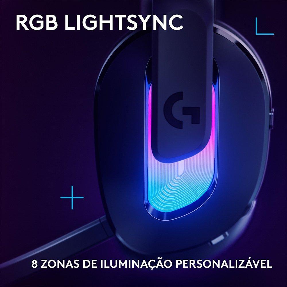 Headset Gamer Sem Fio Logitech G522 LIGHTSPEED LIGHTSYNC, RGB, Conectividade Tripla LIGHTSPEED, Bluetooth e com Fio USB, Preto - 981-001543 - 9