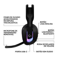 Headset Gamer Sem Fio Logitech G522 LIGHTSPEED LIGHTSYNC, RGB, Conectividade Tripla LIGHTSPEED, Bluetooth e com Fio USB, Preto - 981-001543 - 3
