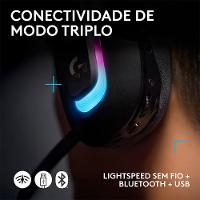 Headset Gamer Sem Fio Logitech G522 LIGHTSPEED LIGHTSYNC, RGB, Conectividade Tripla LIGHTSPEED, Bluetooth e com Fio USB, Preto - 981-001543 - 7