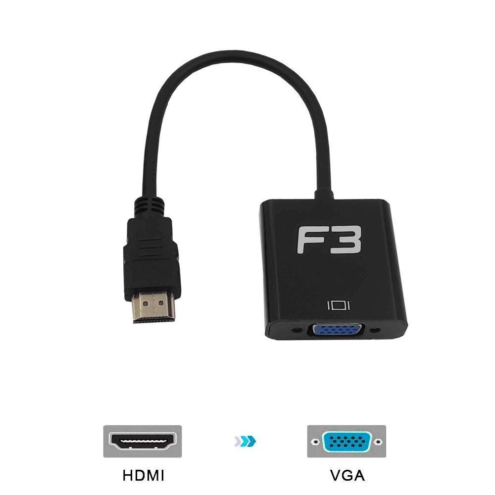 Cabo Adaptador Conversor HDMI para VGA F + Áudio F3 - JC- AD-HM/VGA - 4
