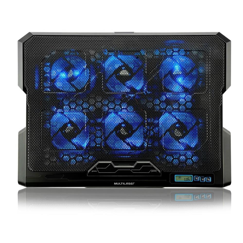 Base com Cooler para Notebook Multi Hexa, com 6 Fans com Ajuste de Velocidade, Até 17", 2x USB, LED, Preto - AC282 - 4