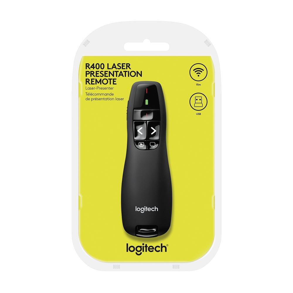 Apresentador sem fio Logitech R400 com Laser Pointer Vermelho, Conexão USB e Pilha Inclusa - 910-001354 - 3