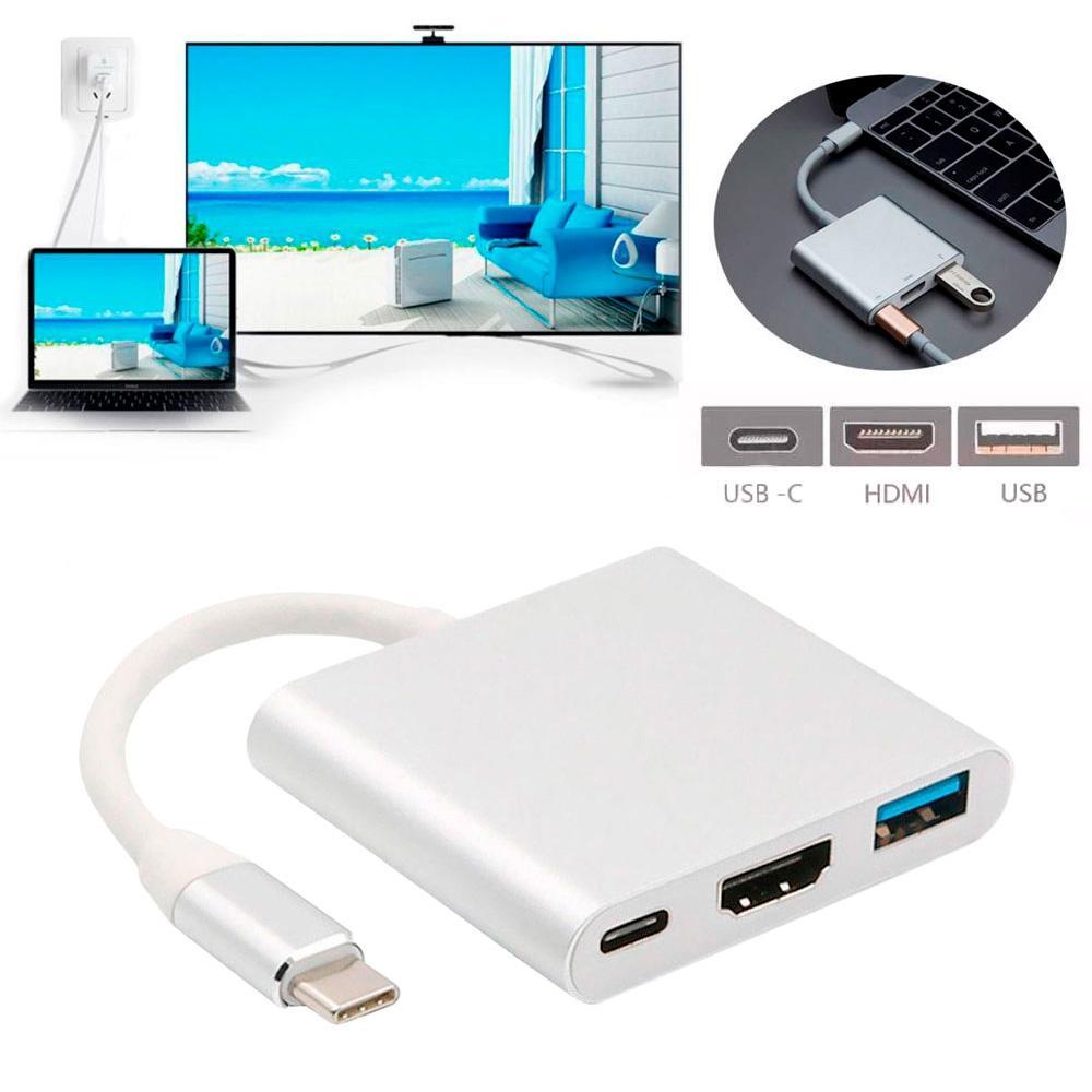 Adaptador USB-C para HDMI, USB C, USB A, F3, Alumínio - JC-TYC-HM31 - 2