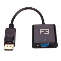 Adaptador Displayport para VGA, F3, Preto - JC-CB-DVGA - 1