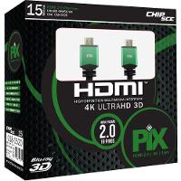 Cabo HDMI 2.0 4K UltraHD PIX, 15 Metros, 19 Pinos com Filtro - 018-1520 - 1