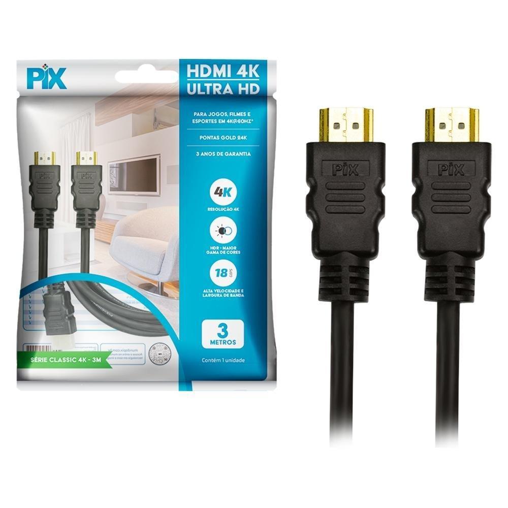 Cabo HDMI 2.0 4K PIX, 3 Metros, 19 Pinos - 018-2223 - 1