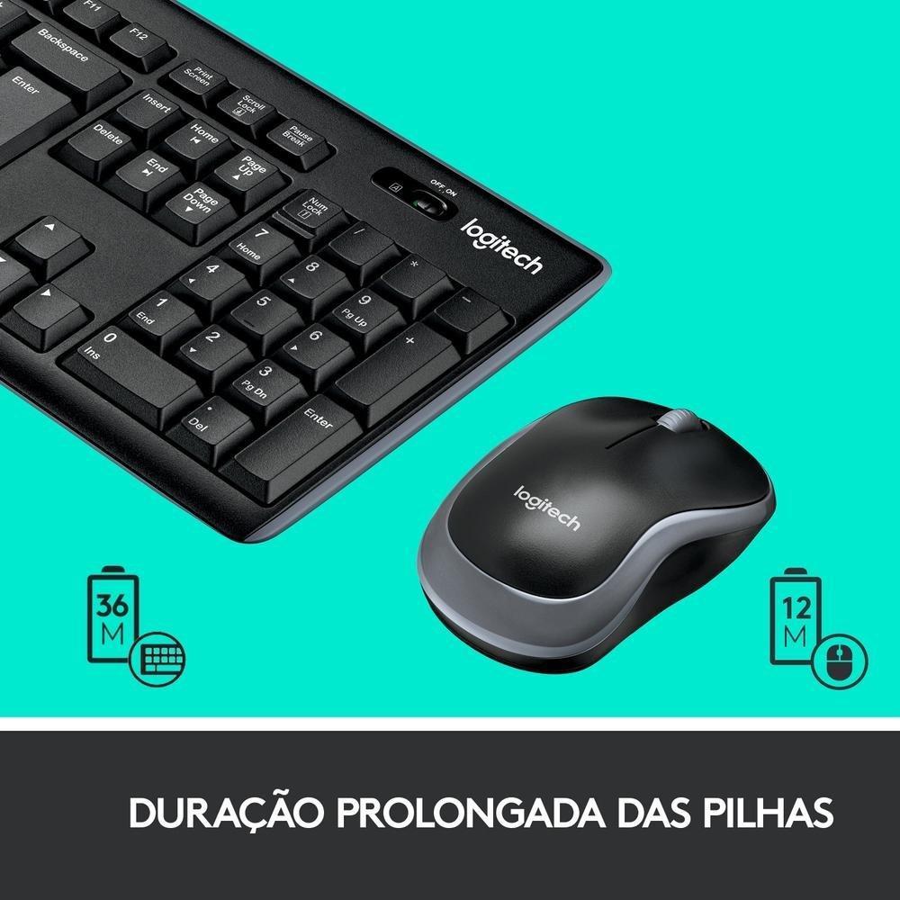 Combo Teclado e Mouse sem fio Logitech MK270 com Teclas de Mídia de Fácil Acesso, Conexão USB, Pilhas Inclusas e Layout ABNT2 -920-004433 - 4