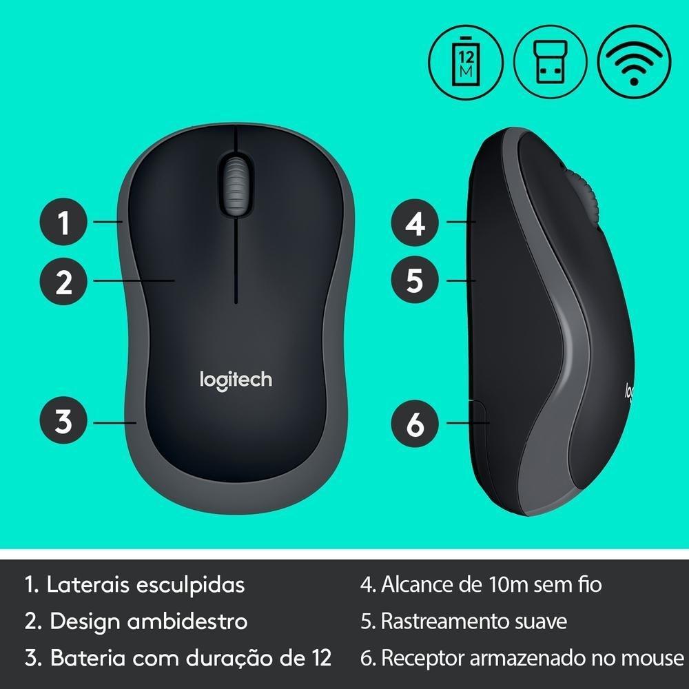 Combo Teclado e Mouse sem fio Logitech MK270 com Teclas de Mídia de Fácil Acesso, Conexão USB, Pilhas Inclusas e Layout ABNT2 -920-004433 - 5