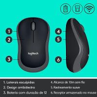 Combo Teclado e Mouse sem fio Logitech MK270 com Teclas de Mídia de Fácil Acesso, Conexão USB, Pilhas Inclusas e Layout ABNT2 -920-004433 - 5