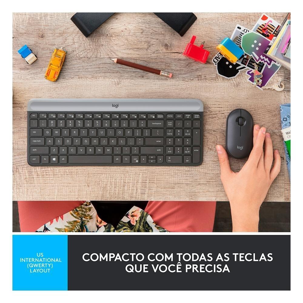 Combo Teclado e Mouse sem fio Logitech MK470 com Design Slim, Digitação e Clique Silencioso, Mouse Ambidestro e Pilhas Inclusas - 920-009268 - 3