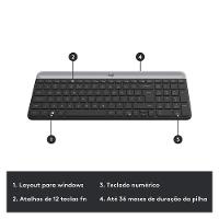 Combo Teclado e Mouse sem fio Logitech MK470 com Design Slim, Digitação e Clique Silencioso, Mouse Ambidestro e Pilhas Inclusas - 920-009268