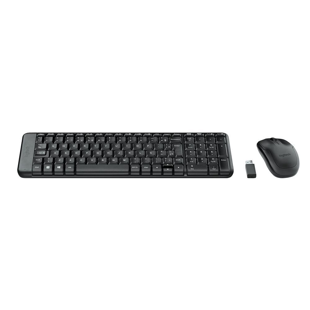 Combo Teclado e Mouse sem fio Logitech MK220 com Design Compacto, Conexão USB, Pilhas Inclusas e Layout ABNT2 - 920-004431 - 1