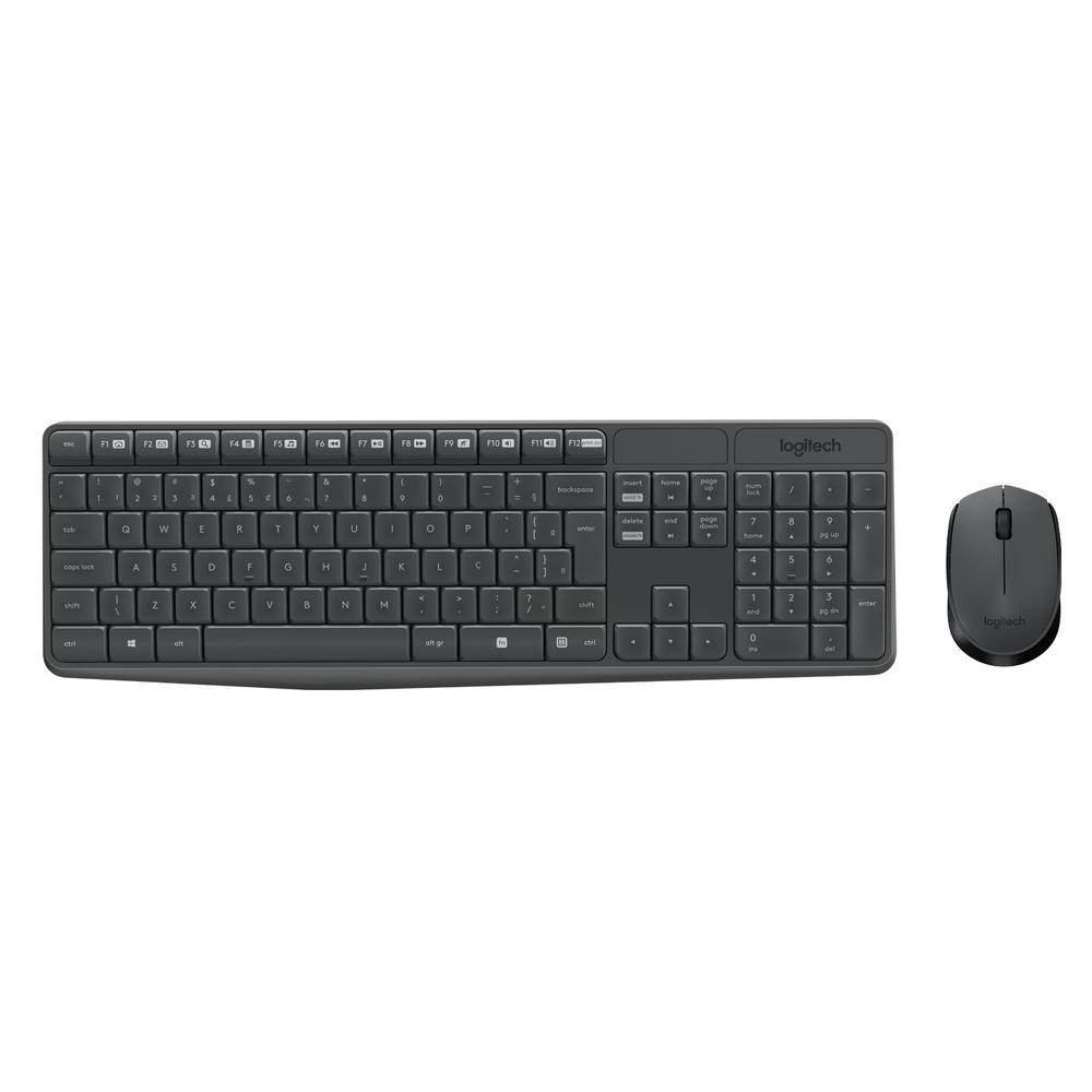 Combo Teclado e Mouse sem fio Logitech MK235 com Conexão USB, Pilhas Inclusas e Layout ABNT2 - 920-007903 - 1
