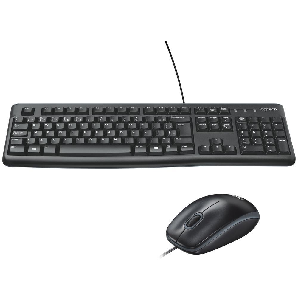 Combo Teclado e Mouse com fio USB Logitech MK120 com Design Confortável, Durável e Resistente à Respingos e Layout ABNT2 - 920-004429 - 1