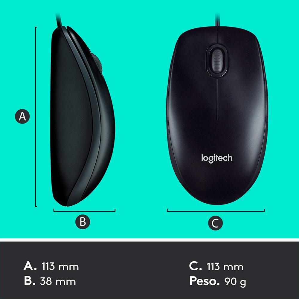 Combo Teclado e Mouse com fio USB Logitech MK120 com Design Confortável, Durável e Resistente à Respingos e Layout ABNT2 - 920-004429 - 8