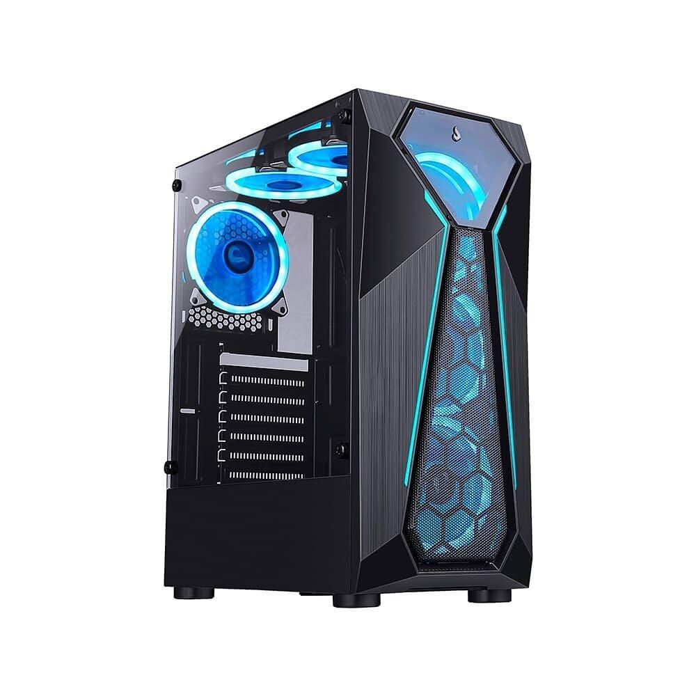 Gabinete Gamer Rise Mode X4 Glass, Barra de LED ARGB, Lateral em Vidro Fumê, Sem FANs, Preto - RM-X4-04-FB - 1