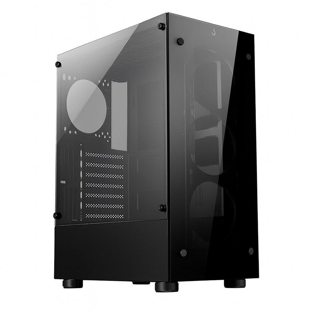 Gabinete Gamer Rise Mode Glass 06X, Mid Tower, ATX, Lateral em Vidro Fumê e Frontal em Vidro Temperado, Sem FANs, Preto - RM-CA-06X-FB - 2