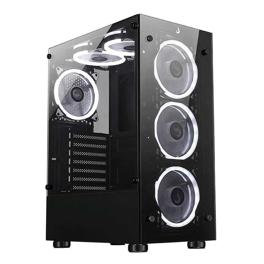 Gabinete Gamer Rise Mode Glass 06X, Mid Tower, ATX, Lateral em Vidro Fumê e Frontal em Vidro Temperado, Sem FANs, Preto - RM-CA-06X-FB - 7