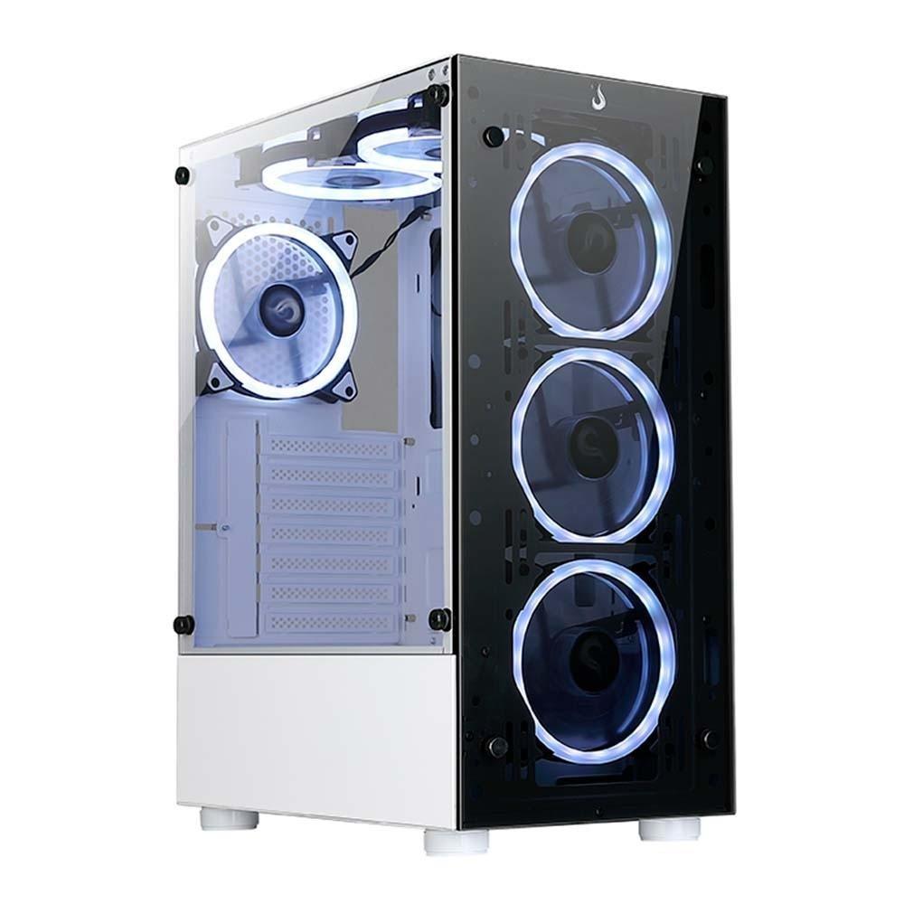Gabinete Gamer Rise Mode Glass 06X Frost, Mid Tower, ATX, Frontal e Lateral em Vidro Temperado, Sem FANs, Branco - RM-WT-06X-FW - 1