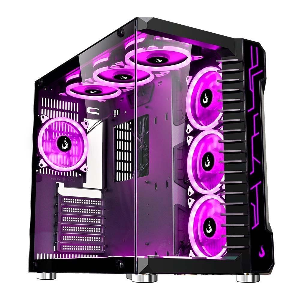 Gabinete Gamer Rise Mode Galaxy Glass, Mid Tower, ATX, Lateral e Frontal em Vidro Temperado, Sem FANs, Preto - RM-GA-GG-FB - 9