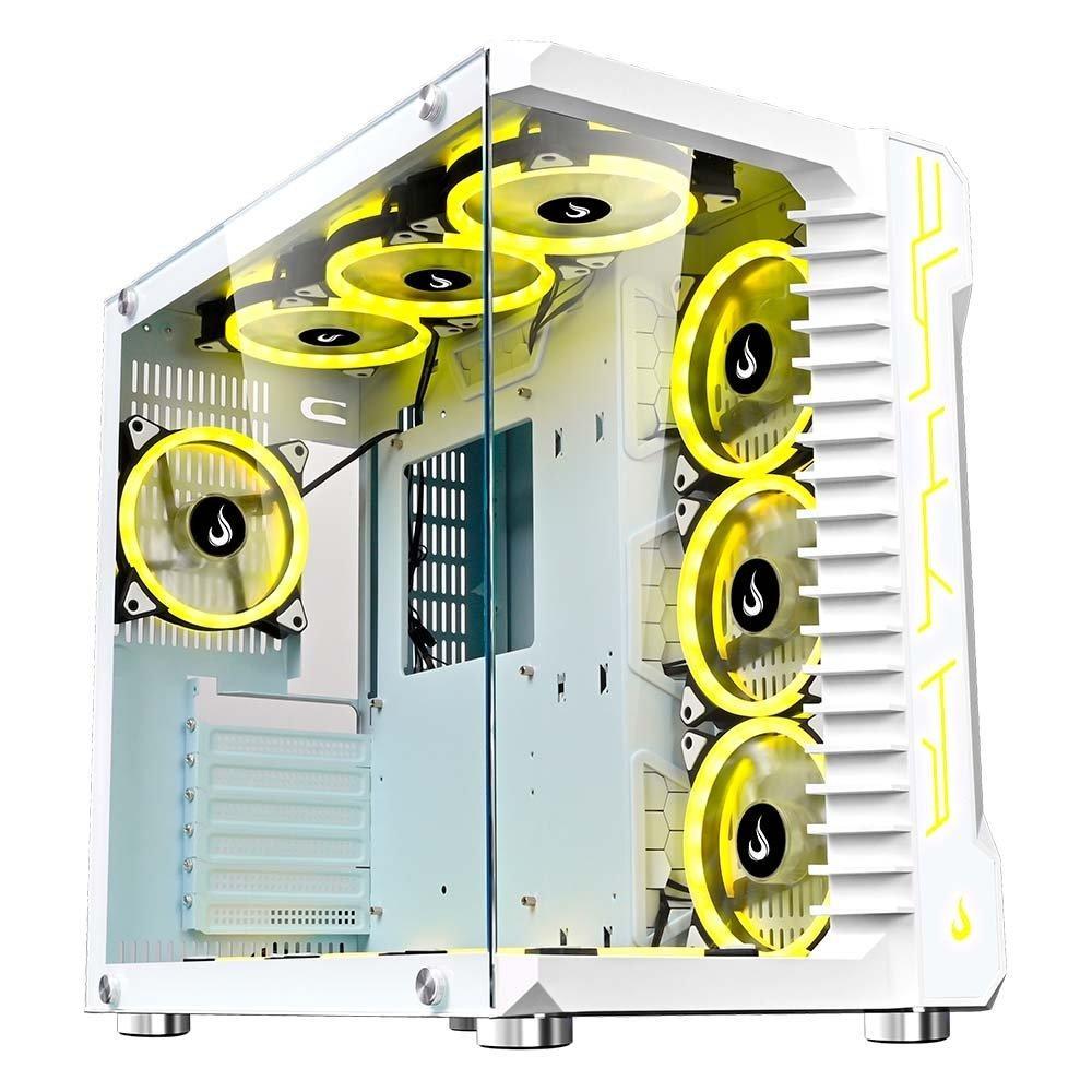 Gabinete Gamer Rise Mode Galaxy Glass, Mid Tower, ATX, Lateral e Frontal em Vidro Temperado, Sem FANs, Branco - RM-GA-GG-FW - 8
