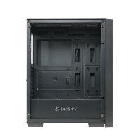 Gabinete Gamer Husky Dome 100, Mid Tower, ATX, Lateral e Frontal em Vidro, Sem FANs, Preto - HGN100PT