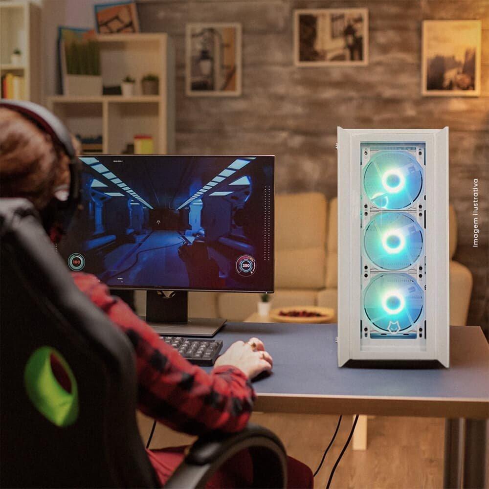 Gabinete Gamer Husky Dome 100, Mid Tower, ATX, Lateral e Frontal em Vidro, Sem FANs, Branco - HGN100BR - 4