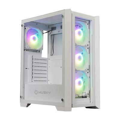 Gabinete Gamer Husky Dome 100, Mid Tower, ATX, Lateral e Frontal em Vidro, Sem FANs, Branco - HGN100BR