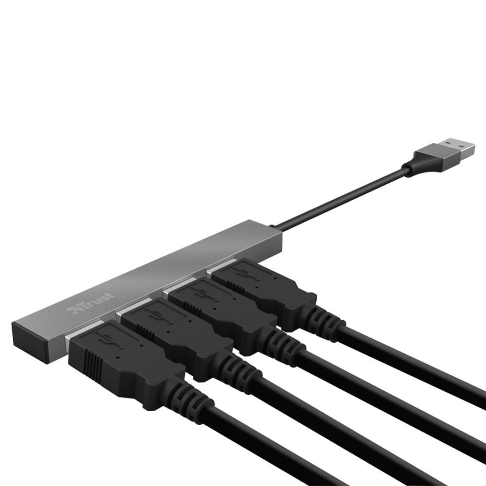 Hub Trust Halyx, 4 Portas USB 2.0, Ultra Compacto, Conexão USB, de Alumínio, - 23786 - 5