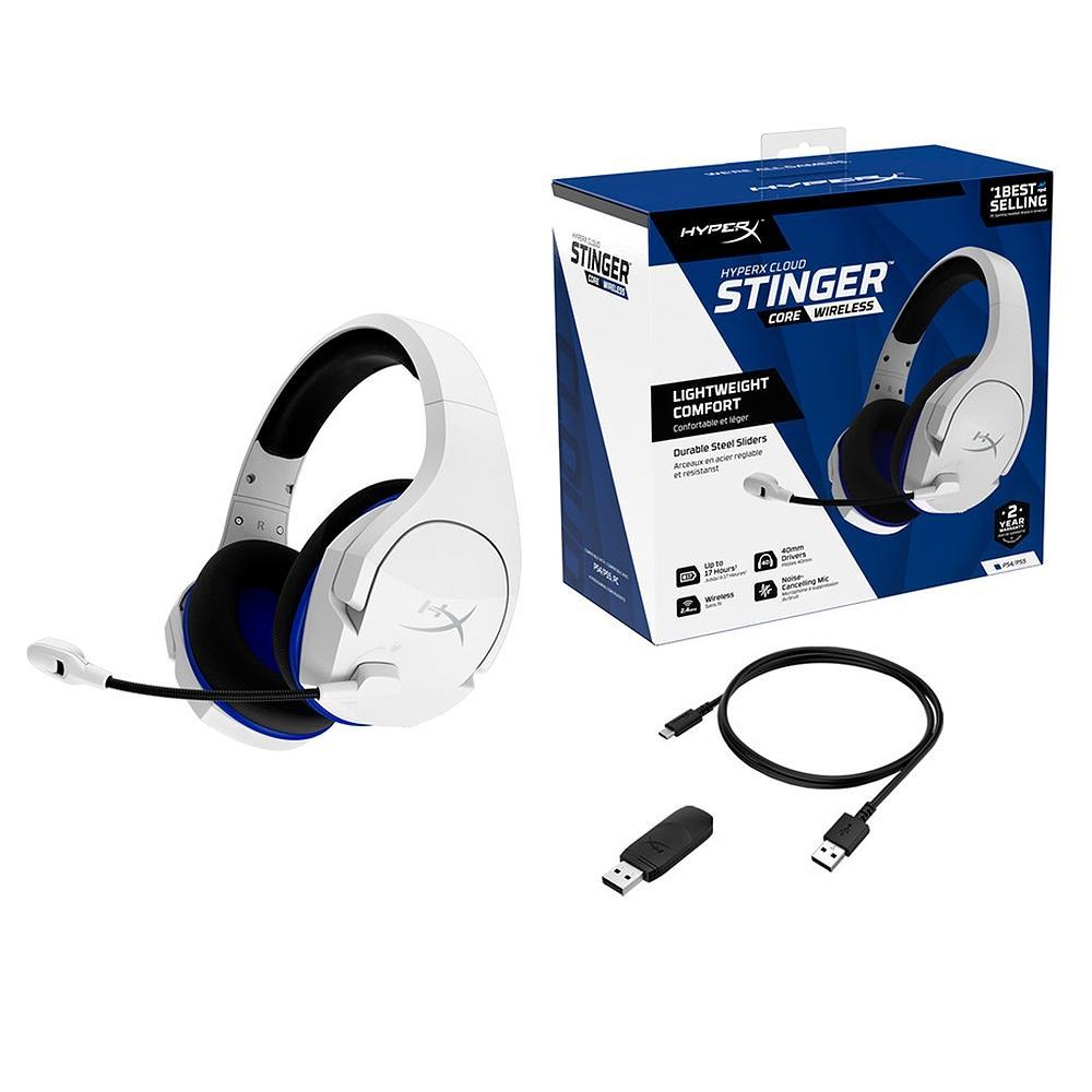 Headset Sem Fio Gamer HyperX Cloud Stinger Core, Drivers 40mm, PS5 PS4 e PC, Branco e Azul - 4P5J1AA - 2