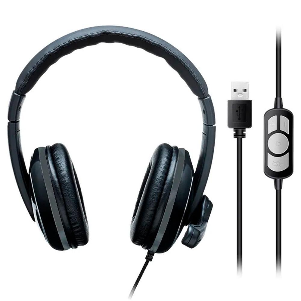 Headset Multi Pro, USB, Preto/Cinza - PH317 - 3