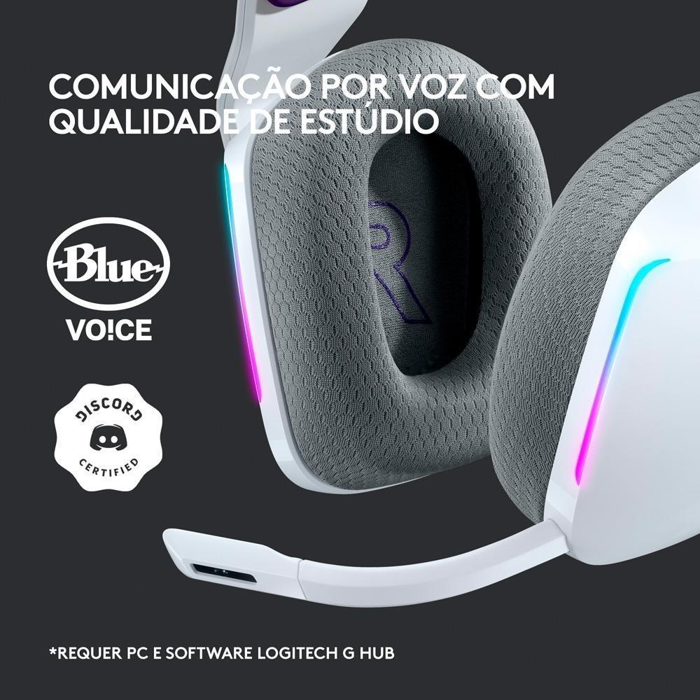 Headset Gamer Sem Fio Logitech G733 7.1 Dolby Surround RGB LIGHTSYNC, Blue VOICE para PC e PlayStation, Branco - 981-000882 - 4