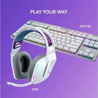 Headset Gamer Sem Fio Logitech G733 7.1 Dolby Surround RGB LIGHTSYNC, Blue VOICE para PC e PlayStation, Branco - 981-000882 - 7