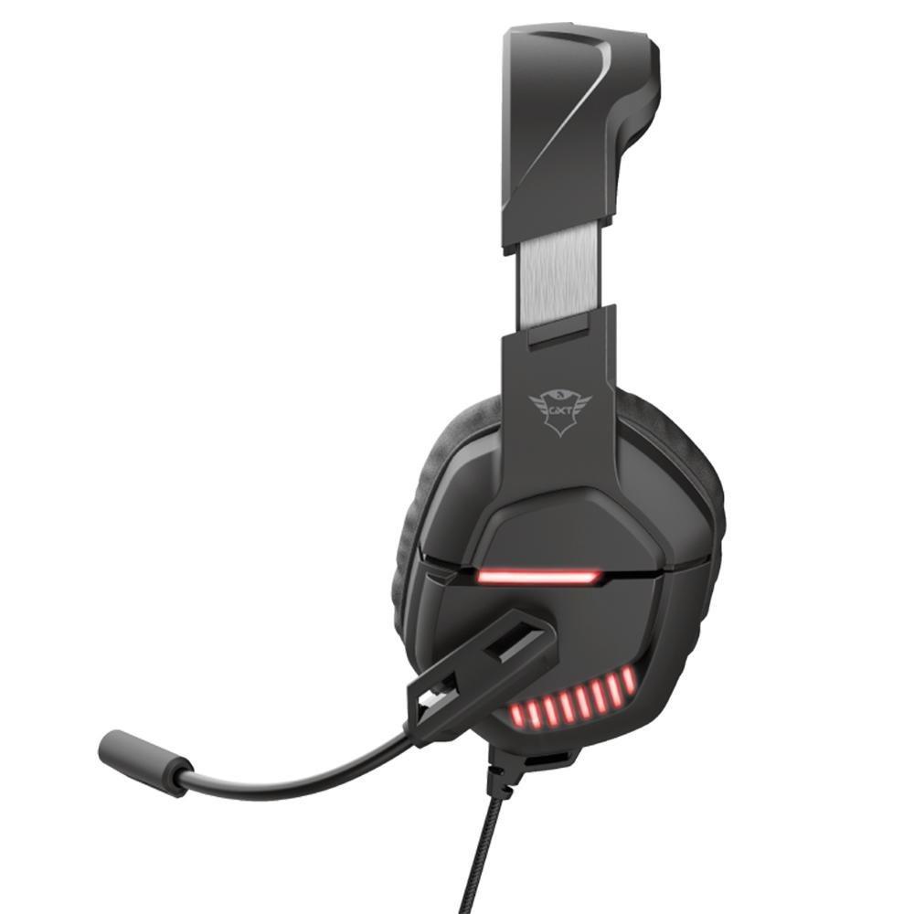 Headset Gamer Trust GXT 448 Nixxo, LED, Estéreo, Drivers 50mm, USB e P3, Preto e Vermelho - 24030 - 4