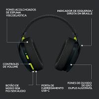 Headset Gamer Sem Fio Logitech G435, Lightspeed e Bluetooth, Dolby Atmos, USB, PC, PS4, PS5, Mobile, Drivers 40mm, Preto - 981-001049 - 8