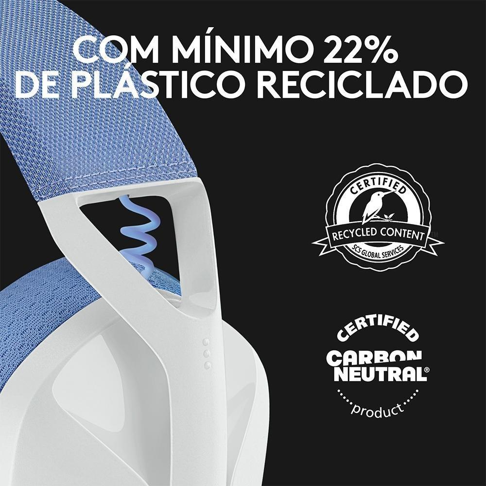 Headset Gamer Sem Fio Logitech G435, Lightspeed e Bluetooth, Dolby Atmos, USB, PC, PS4, PS5, Mobile, Drivers 40mm, Branco - 981-001073 - 3