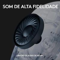 Headset Gamer Sem Fio Logitech G435, Lightspeed e Bluetooth, Dolby Atmos, USB, PC, PS4, PS5, Mobile, Drivers 40mm, Branco - 981-001073 - 9