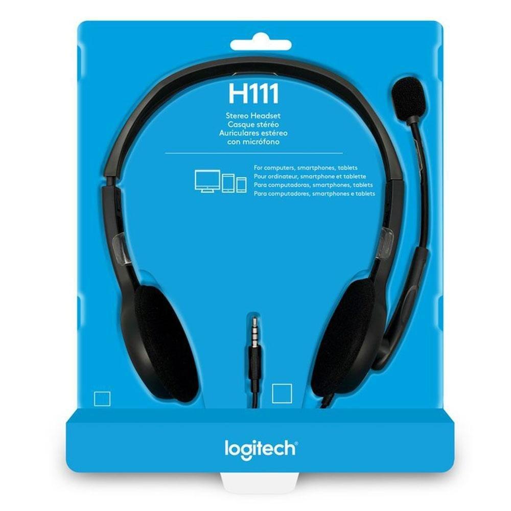 Headset com fio Logitech H111 com Microfone com Redução de Ruído e Conexão 3,5mm - 981-000612 - 6