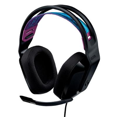 Headset Gamer Logitech G335, 3.5mm para PC/PlayStation/Xbox/Switch/Mobile, Driver 40mm, Arco Ajustável, Preto - 981-000977