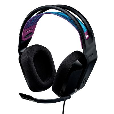 Headset Gamer Logitech G335, 3.5mm para PC/PlayStation/Xbox/Switch/Mobile, Driver 40mm, Arco Ajustável, Preto - 981-000977